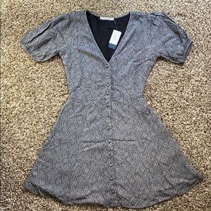 Abercrombie Puff-Sleeve Button-Front Mini Dress